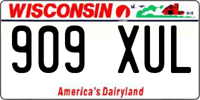 WI license plate 909XUL
