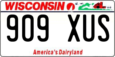 WI license plate 909XUS