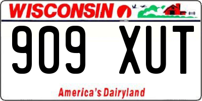 WI license plate 909XUT