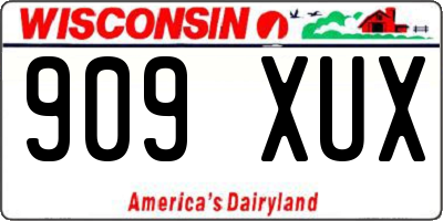 WI license plate 909XUX