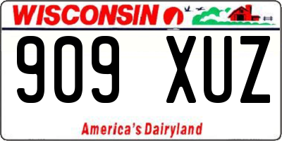 WI license plate 909XUZ
