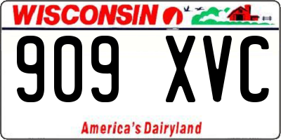WI license plate 909XVC