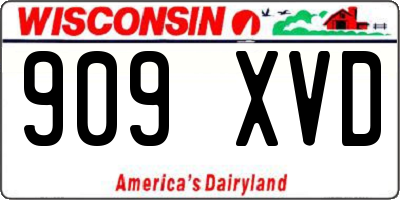 WI license plate 909XVD