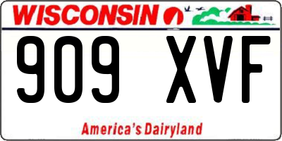 WI license plate 909XVF