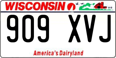 WI license plate 909XVJ