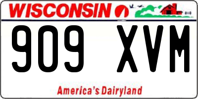 WI license plate 909XVM