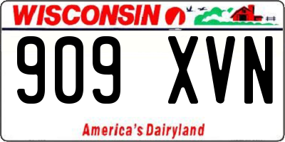 WI license plate 909XVN