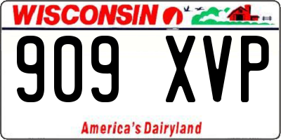 WI license plate 909XVP