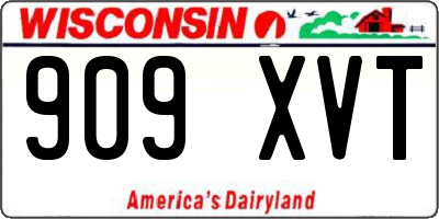 WI license plate 909XVT