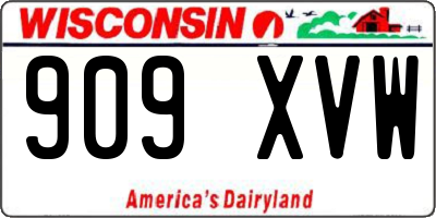 WI license plate 909XVW