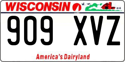 WI license plate 909XVZ