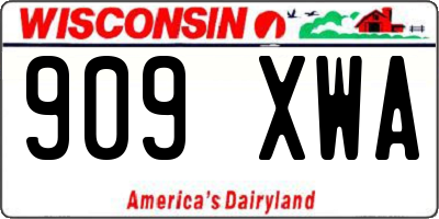 WI license plate 909XWA