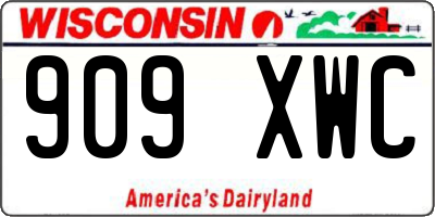 WI license plate 909XWC