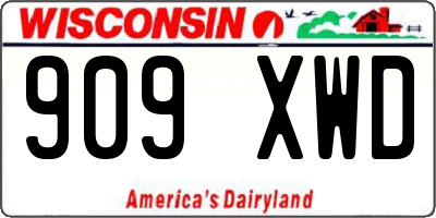 WI license plate 909XWD