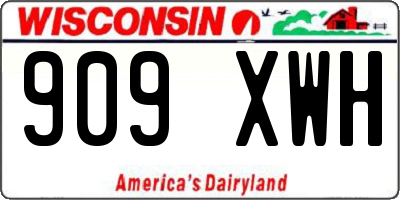 WI license plate 909XWH