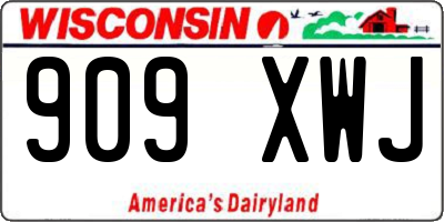 WI license plate 909XWJ