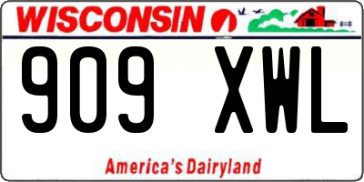 WI license plate 909XWL