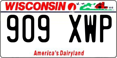 WI license plate 909XWP