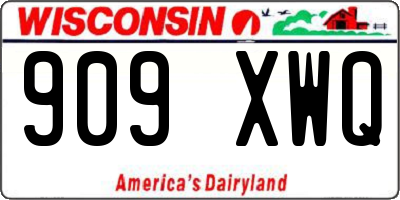 WI license plate 909XWQ