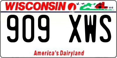 WI license plate 909XWS