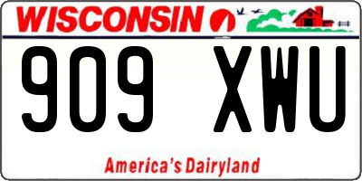 WI license plate 909XWU