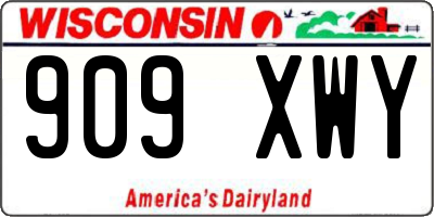 WI license plate 909XWY