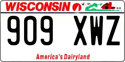WI license plate 909XWZ