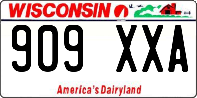 WI license plate 909XXA