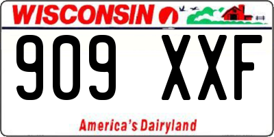 WI license plate 909XXF