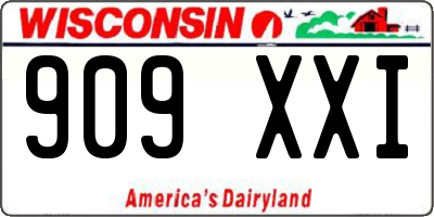 WI license plate 909XXI