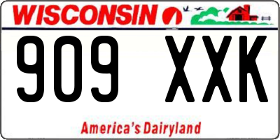 WI license plate 909XXK