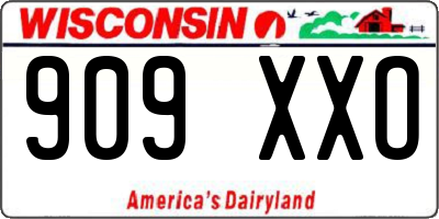 WI license plate 909XXO