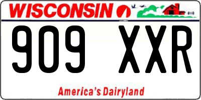 WI license plate 909XXR