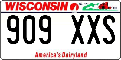 WI license plate 909XXS
