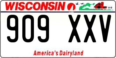 WI license plate 909XXV