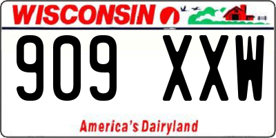 WI license plate 909XXW
