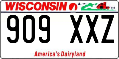 WI license plate 909XXZ