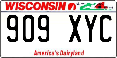 WI license plate 909XYC