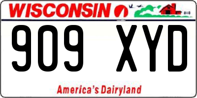 WI license plate 909XYD