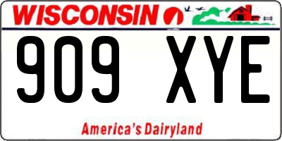 WI license plate 909XYE