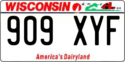WI license plate 909XYF