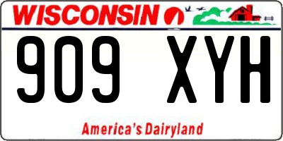 WI license plate 909XYH