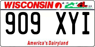 WI license plate 909XYI