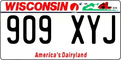 WI license plate 909XYJ