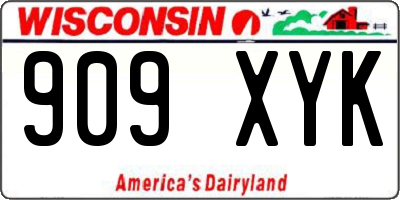 WI license plate 909XYK