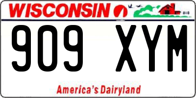 WI license plate 909XYM