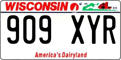 WI license plate 909XYR