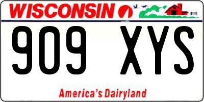 WI license plate 909XYS