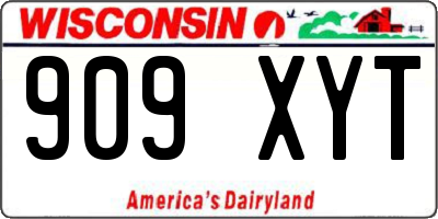 WI license plate 909XYT