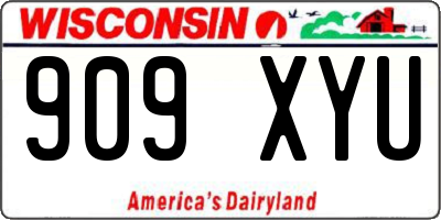 WI license plate 909XYU